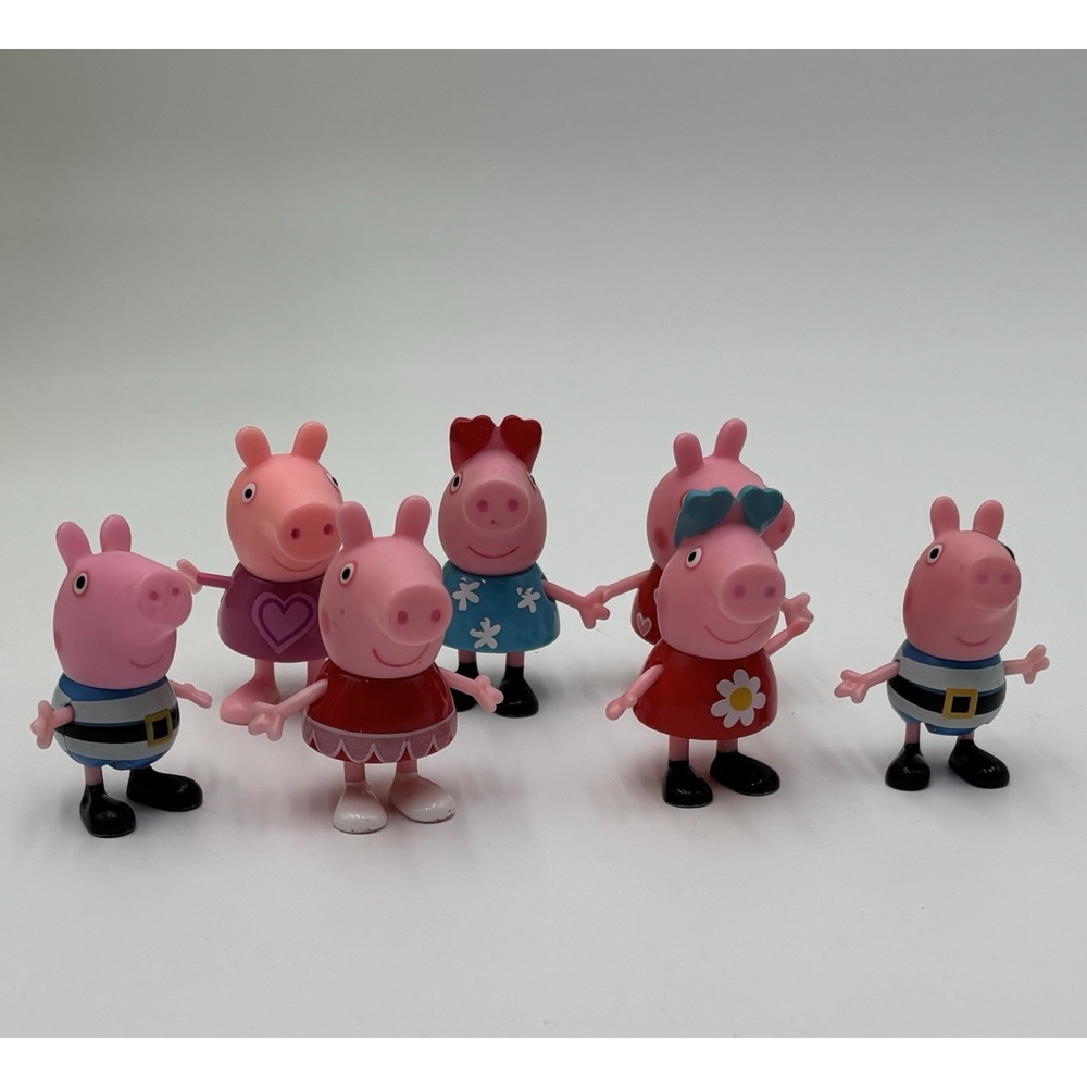 Peppa Pig Figure Lot 7 Summer Beach Pirate Dress‎ Heart Sunglasses 2003 Mattel 9